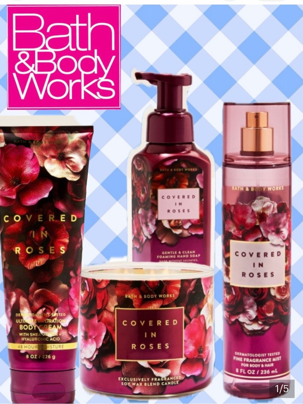 BATH & BODY WORKS 4PC  BUNDLE - Covered in Roses